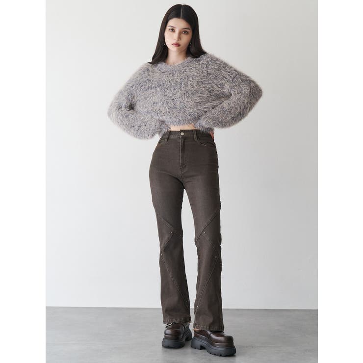 バイカラーMIXシャギーニット | MURUA | 詳細画像19 