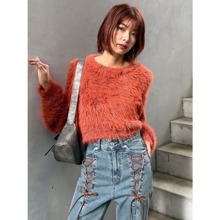 バイカラーMIXシャギーニット | MURUA | 詳細画像3 