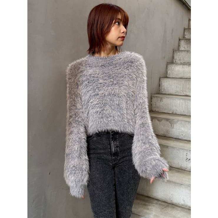 バイカラーMIXシャギーニット[品番：MKSW0066035]｜MURUA（ムルーア