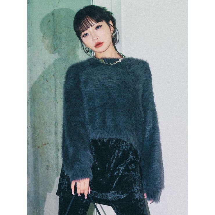 グレー | バイカラーMIXシャギーニット | MURUA