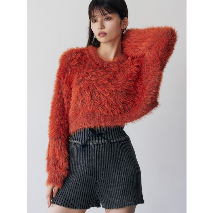 オレンジ | バイカラーMIXシャギーニット | MURUA