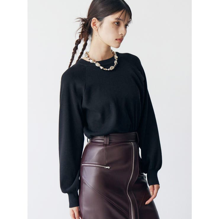 ブラック | ボリュームスリーブニット | MURUA