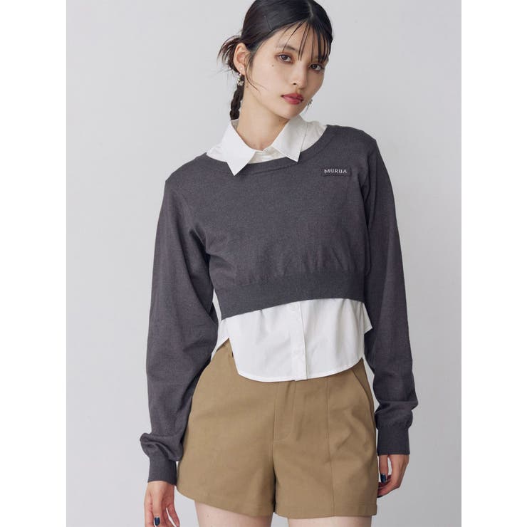 シャツレイヤードマルチウェイニット | MURUA | 詳細画像1 