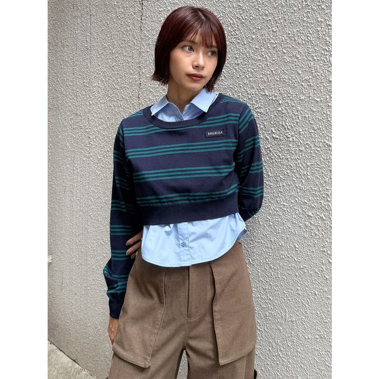 シャツレイヤードマルチウェイニット | MURUA | 詳細画像30 