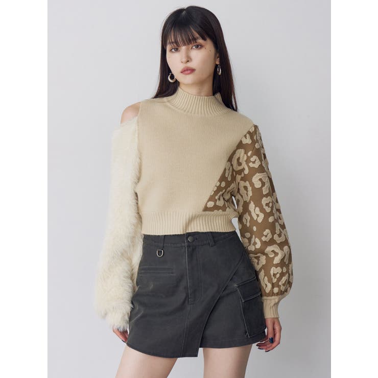 アシメフクレジャガードニット | MURUA | 詳細画像2 