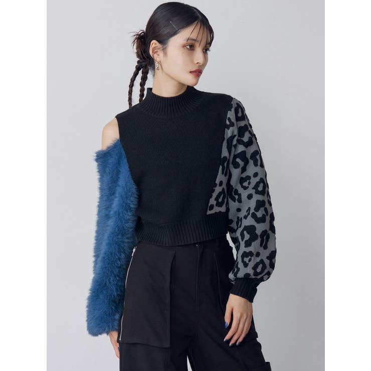 アシメフクレジャガードニット | MURUA | 詳細画像4 