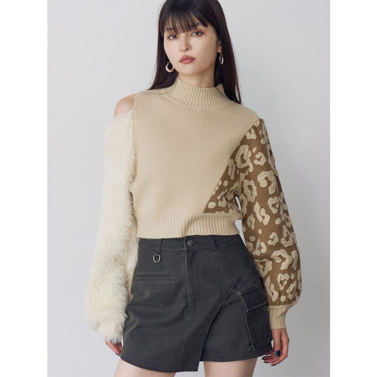 アイボリー | アシメフクレジャガードニット | MURUA