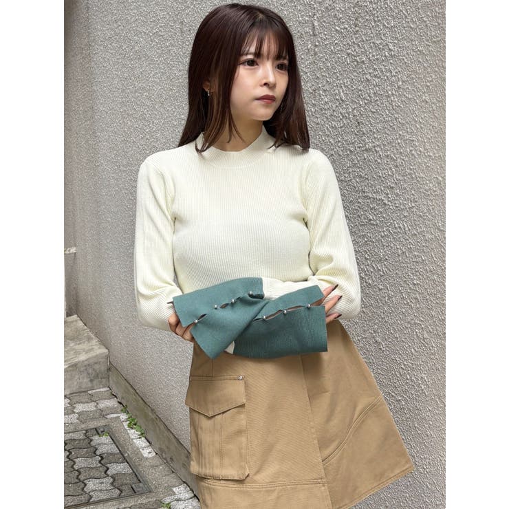 フレアスリーブアクセントニット | MURUA | 詳細画像2 