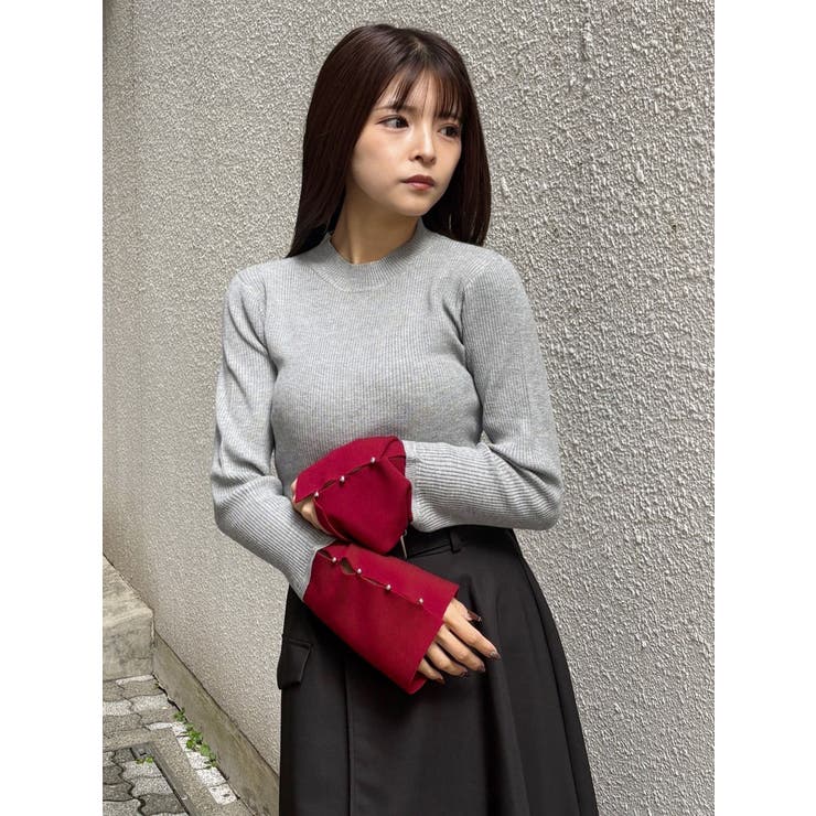 フレアスリーブアクセントニット | MURUA | 詳細画像4 