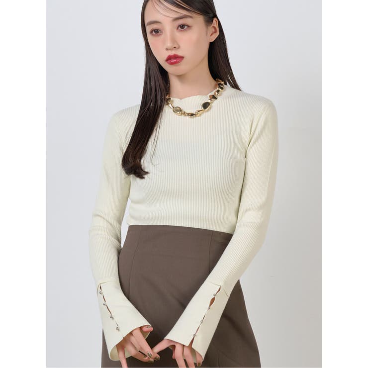 アイボリー | フレアスリーブアクセントニット | MURUA