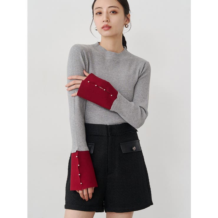 グレー | フレアスリーブアクセントニット | MURUA