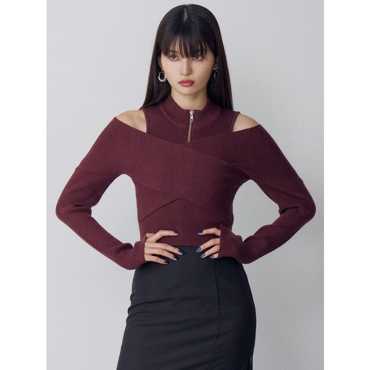 カシュクールハーフジップトップス | MURUA | 詳細画像12 