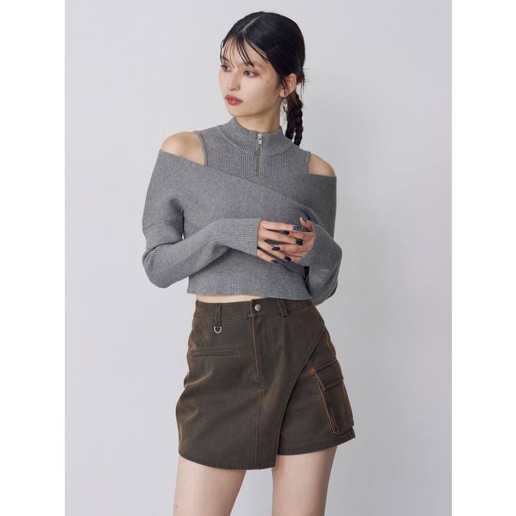 カシュクールハーフジップトップス | MURUA | 詳細画像19 