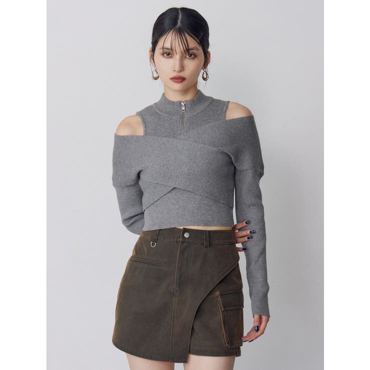 カシュクールハーフジップトップス | MURUA | 詳細画像3 