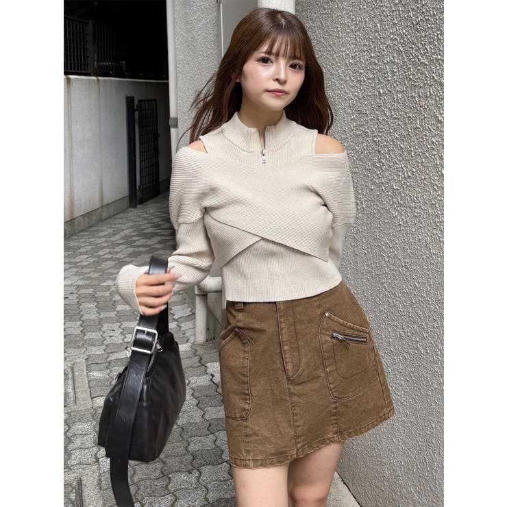 カシュクールハーフジップトップス | MURUA | 詳細画像31 