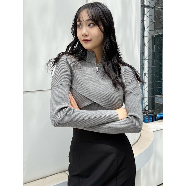 カシュクールハーフジップトップス | MURUA | 詳細画像34 