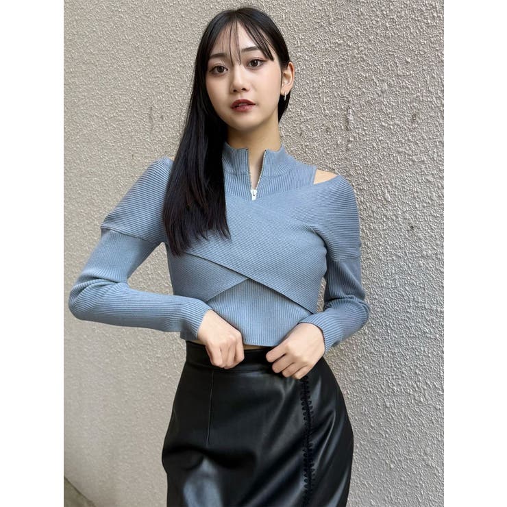 カシュクールハーフジップトップス | MURUA | 詳細画像6 