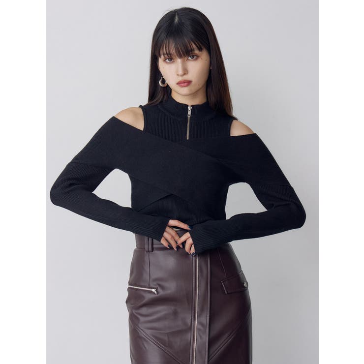 カシュクールハーフジップトップス | MURUA | 詳細画像7 