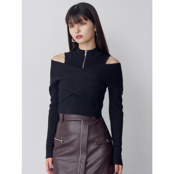 カシュクールハーフジップトップス | MURUA | 詳細画像8 