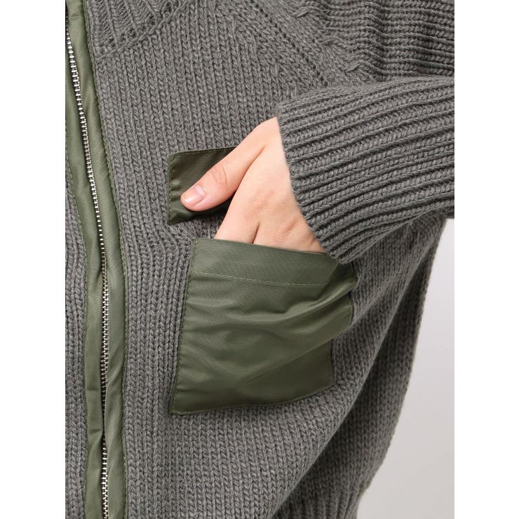 マテリアルジップアップニット[品番：MKSW0067388]｜MURUA（ムルーア