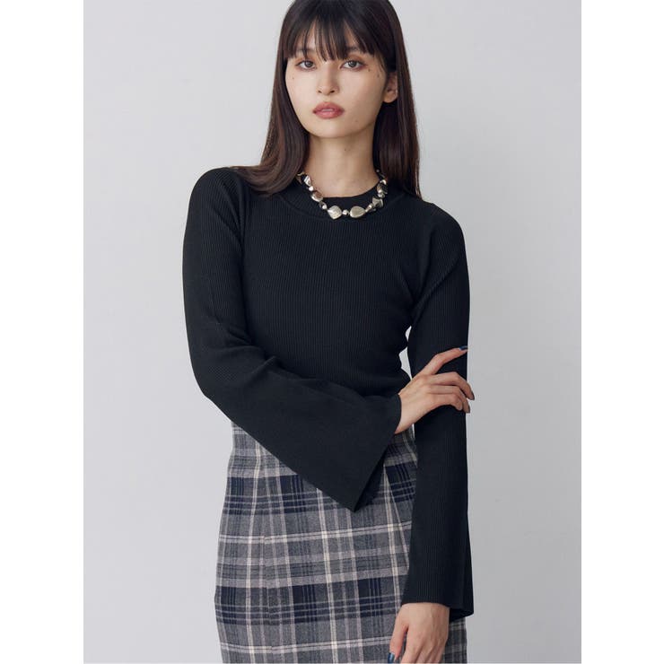 ブラック | フレアスリーブニット | MURUA