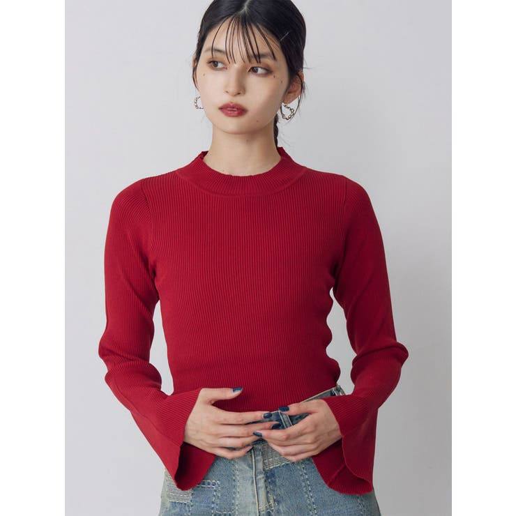 レッド | フレアスリーブニット | MURUA