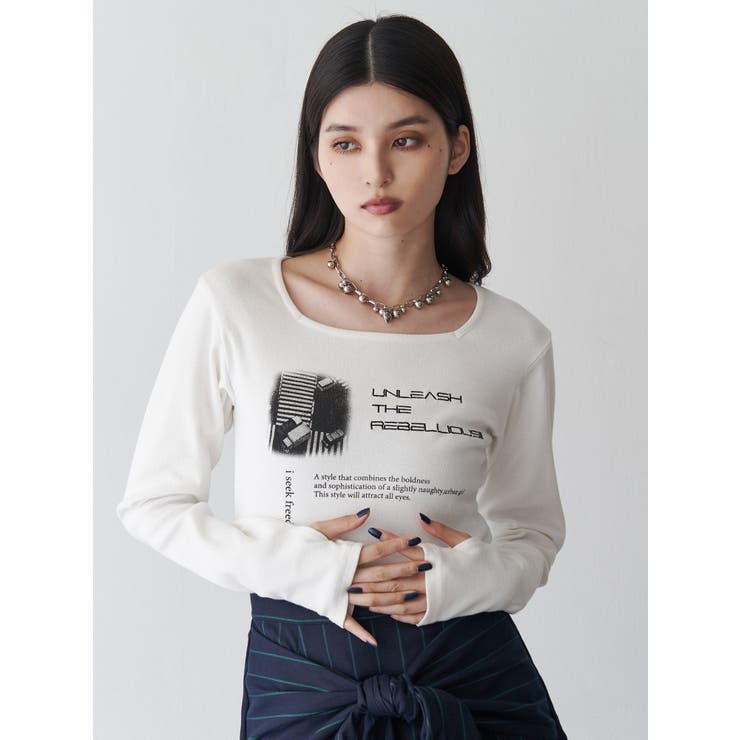 クロップドメッセージトップス | MURUA | 詳細画像10 