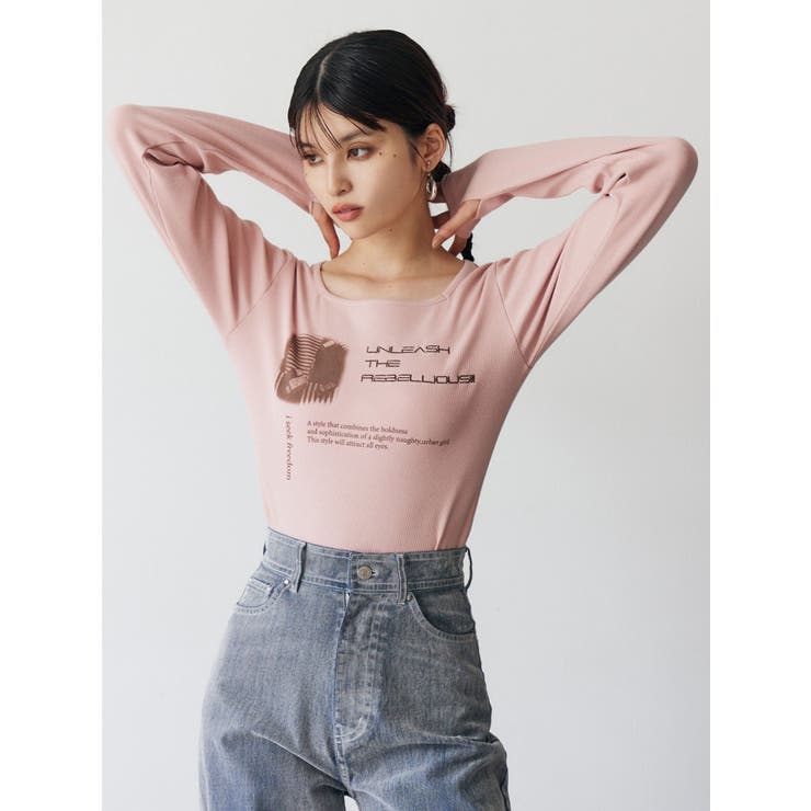 クロップドメッセージトップス[品番：MKSW0066023]｜MURUA（ムルーア