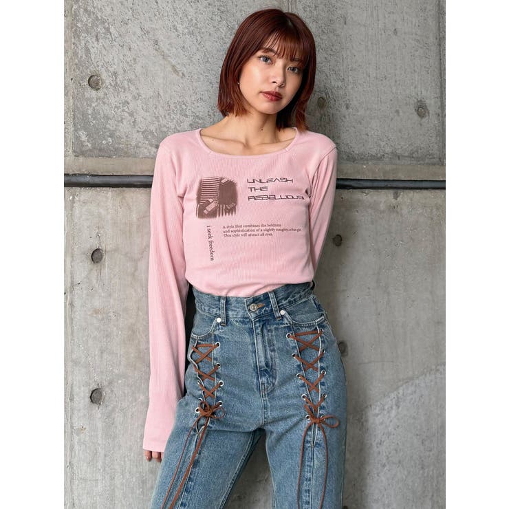 クロップドメッセージトップス | MURUA | 詳細画像2 