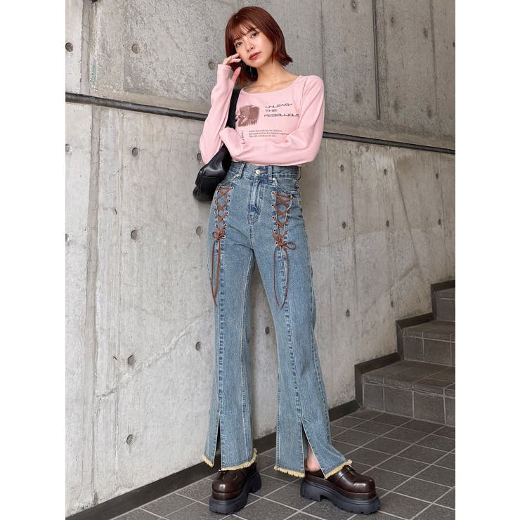 クロップドメッセージトップス | MURUA | 詳細画像24 