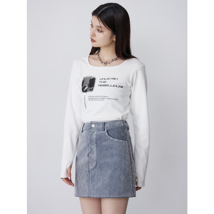 クロップドメッセージトップス | MURUA | 詳細画像5 