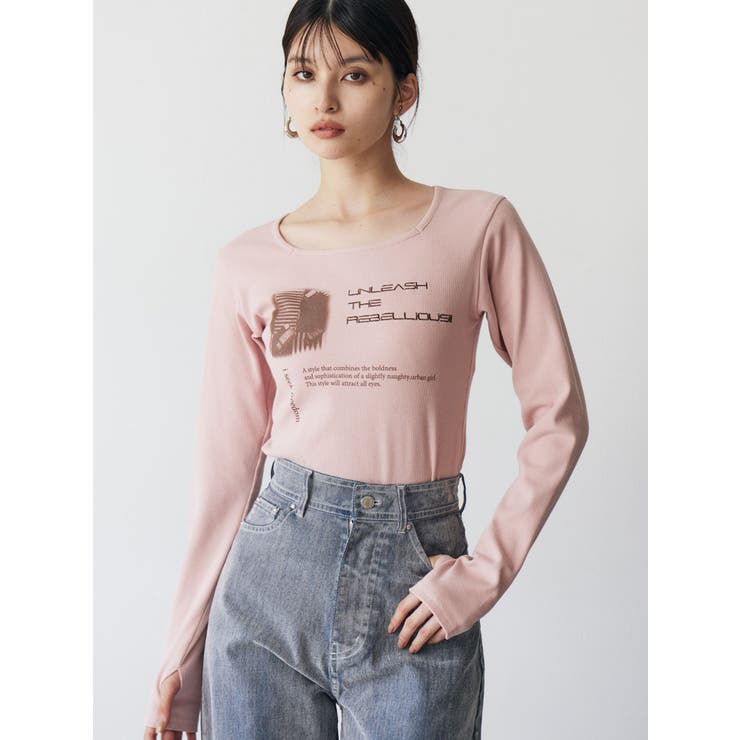 クロップドメッセージトップス[品番：MKSW0066023]｜MURUA（ムルーア