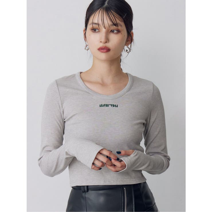 グレー | ロゴラメテレコトップス | MURUA