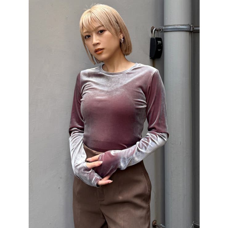 シャンブレーベロアトップス | MURUA | 詳細画像13 