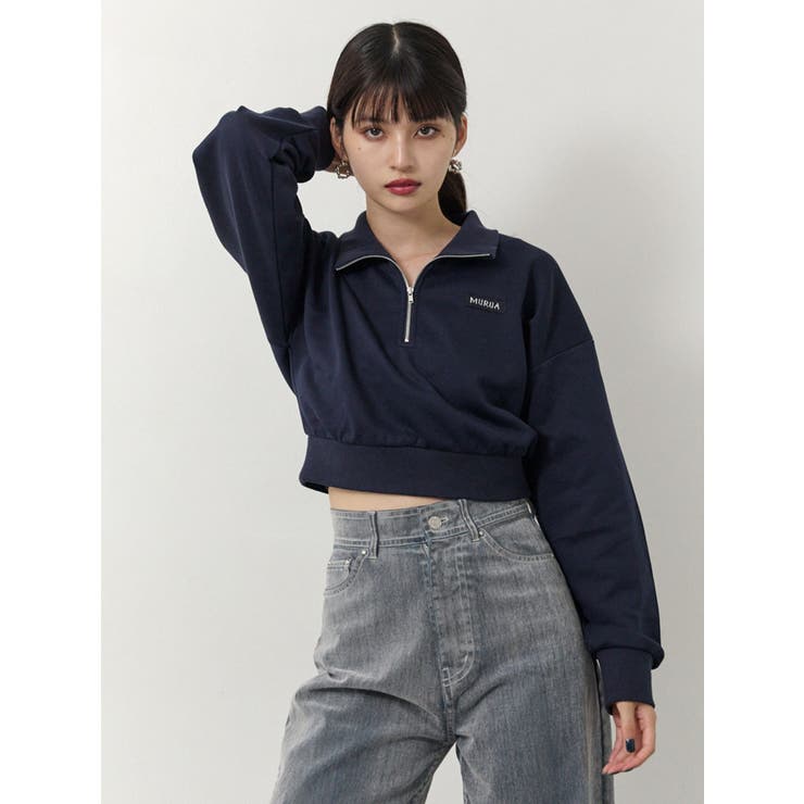 シャツレイヤードハーフジップスウェット | MURUA | 詳細画像10 