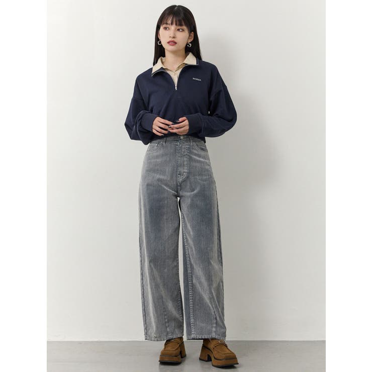 シャツレイヤードハーフジップスウェット | MURUA | 詳細画像11 