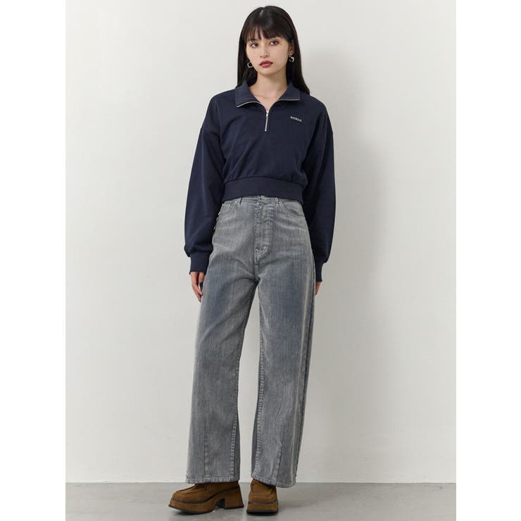 シャツレイヤードハーフジップスウェット | MURUA | 詳細画像13 