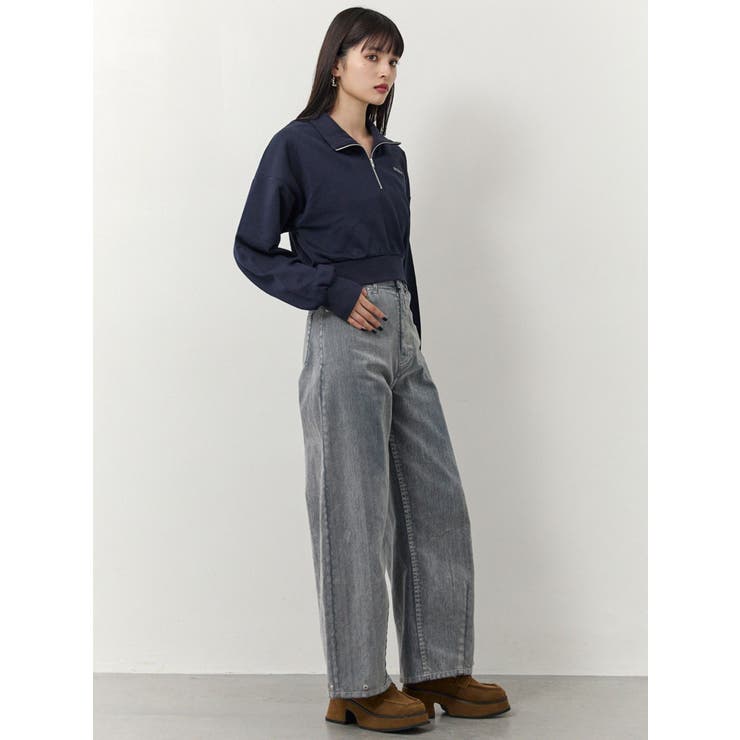 シャツレイヤードハーフジップスウェット | MURUA | 詳細画像14 