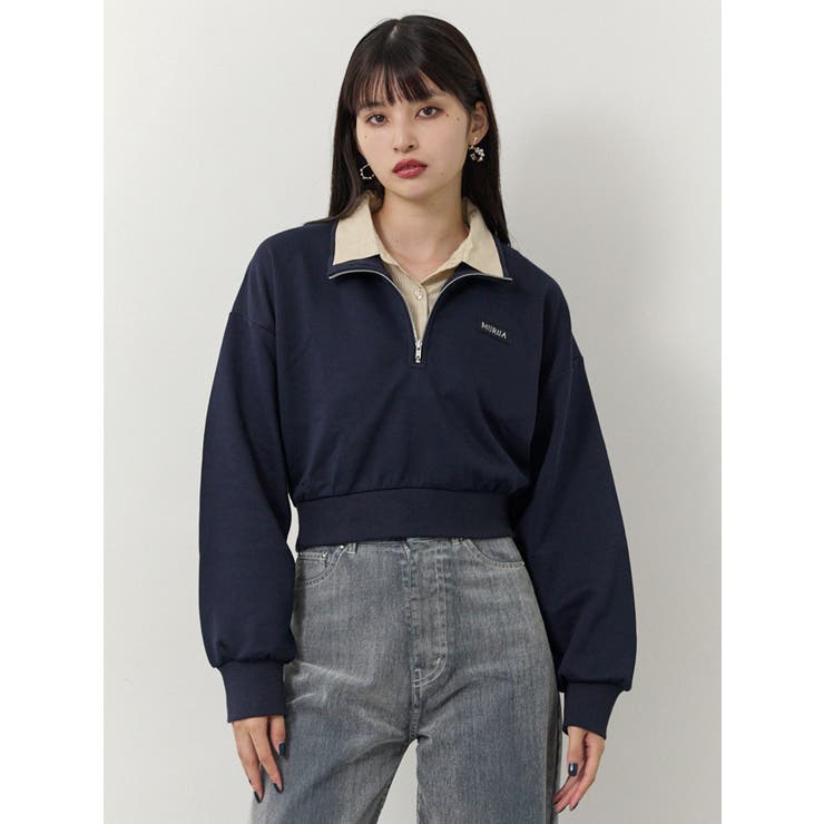 シャツレイヤードハーフジップスウェット | MURUA | 詳細画像2 