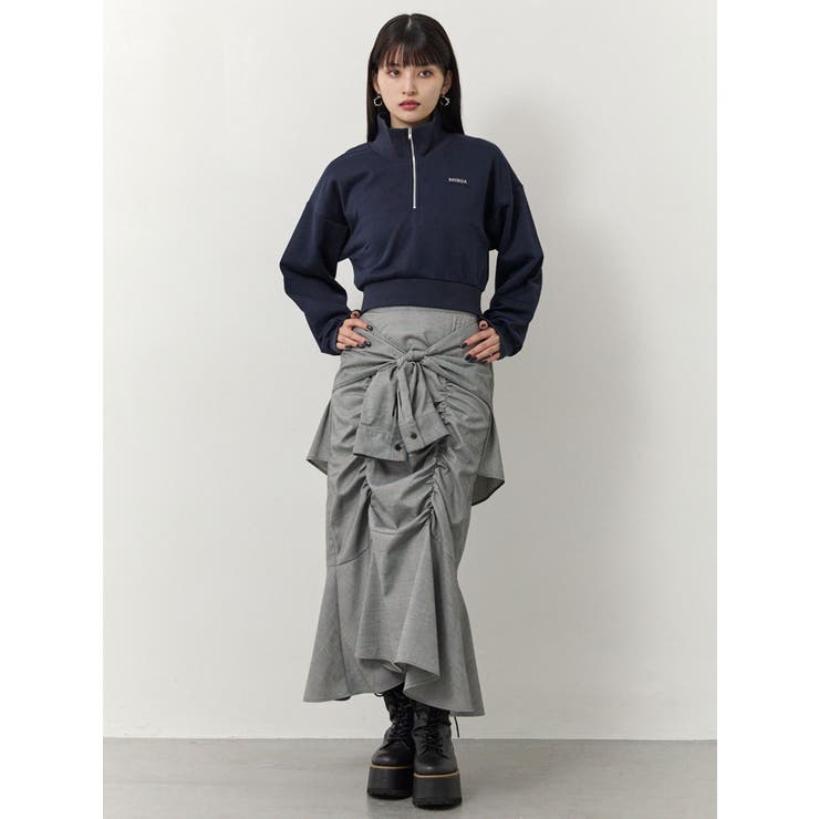 シャツレイヤードハーフジップスウェット | MURUA | 詳細画像20 