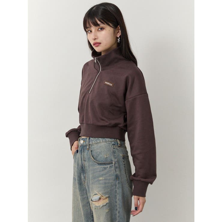 シャツレイヤードハーフジップスウェット | MURUA | 詳細画像22 