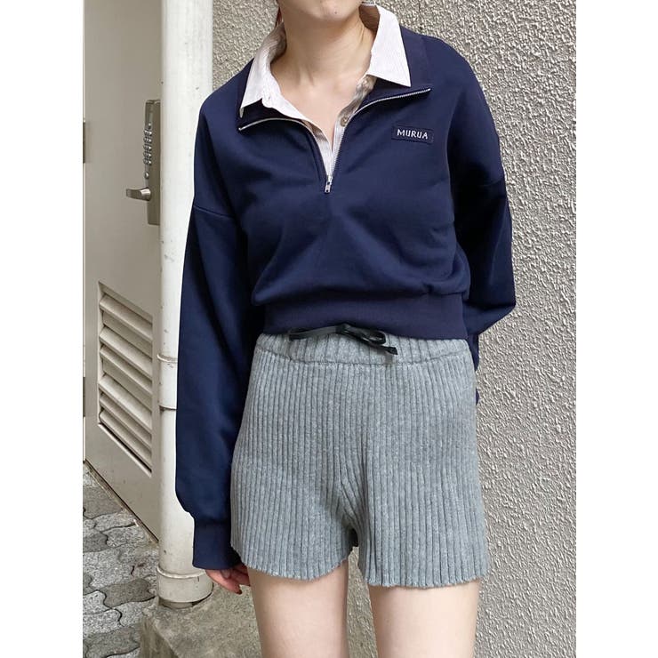 シャツレイヤードハーフジップスウェット | MURUA | 詳細画像30 