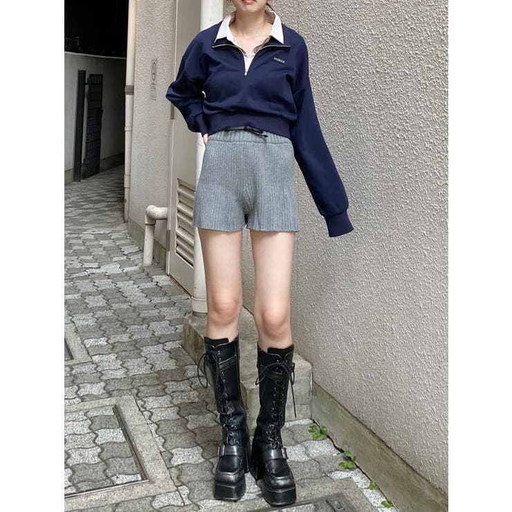 シャツレイヤードハーフジップスウェット | MURUA | 詳細画像32 