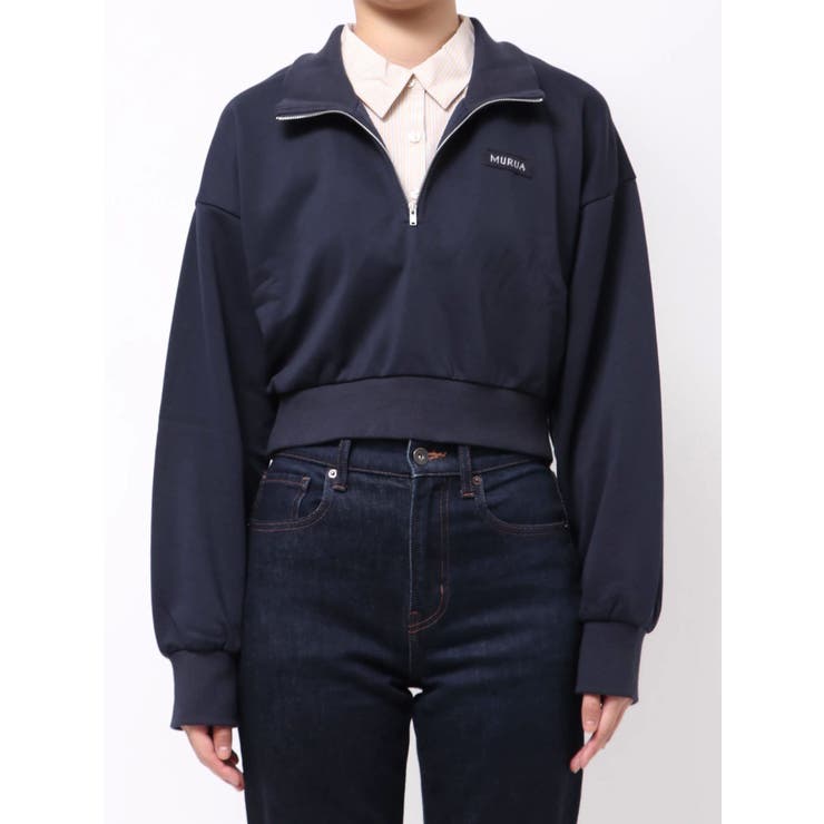 シャツレイヤードハーフジップスウェット | MURUA | 詳細画像34 