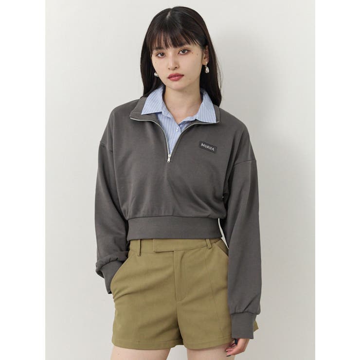 シャツレイヤードハーフジップスウェット | MURUA | 詳細画像5 