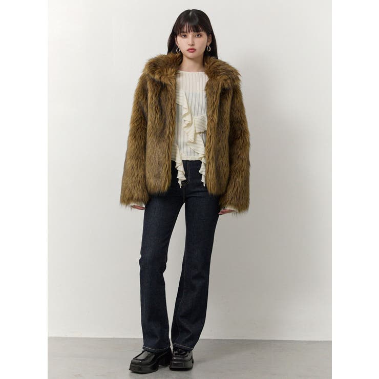 フェイクファーラインジャガードコート | MURUA | 詳細画像12 