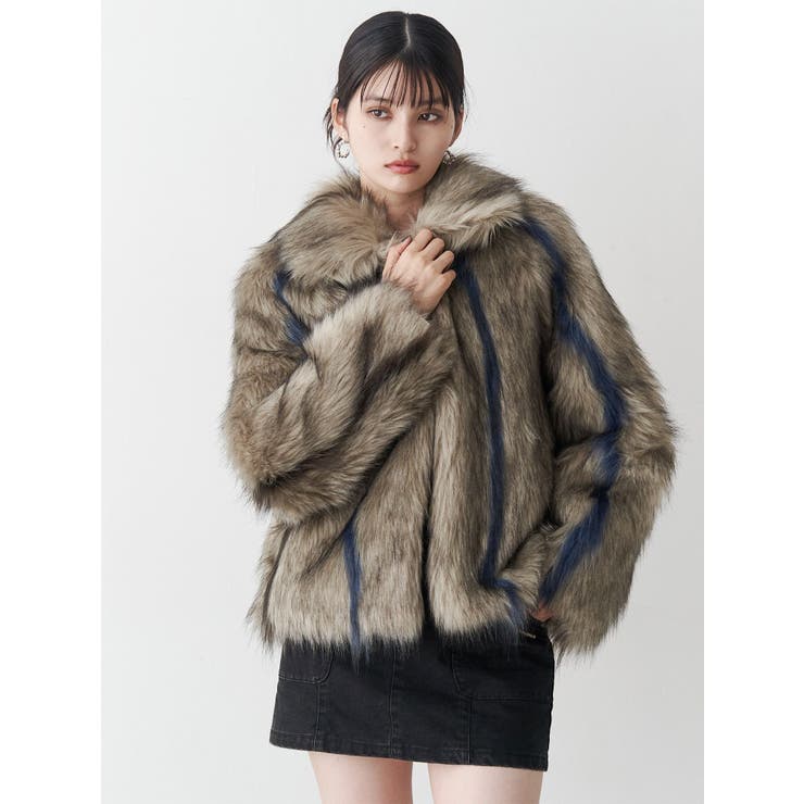 フェイクファーラインジャガードコート | MURUA | 詳細画像14 