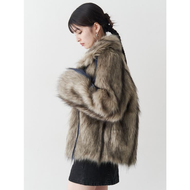 フェイクファーラインジャガードコート | MURUA | 詳細画像15 