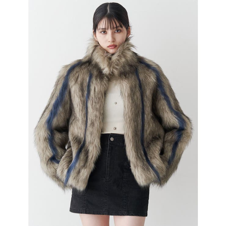 フェイクファーラインジャガードコート | MURUA | 詳細画像18 