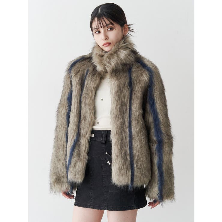 フェイクファーラインジャガードコート | MURUA | 詳細画像19 